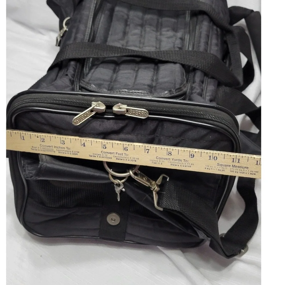 Pet Carrier Sherpa Ultimate On-the-Go Rolling Black Mesh Quilted Small Dog Cat